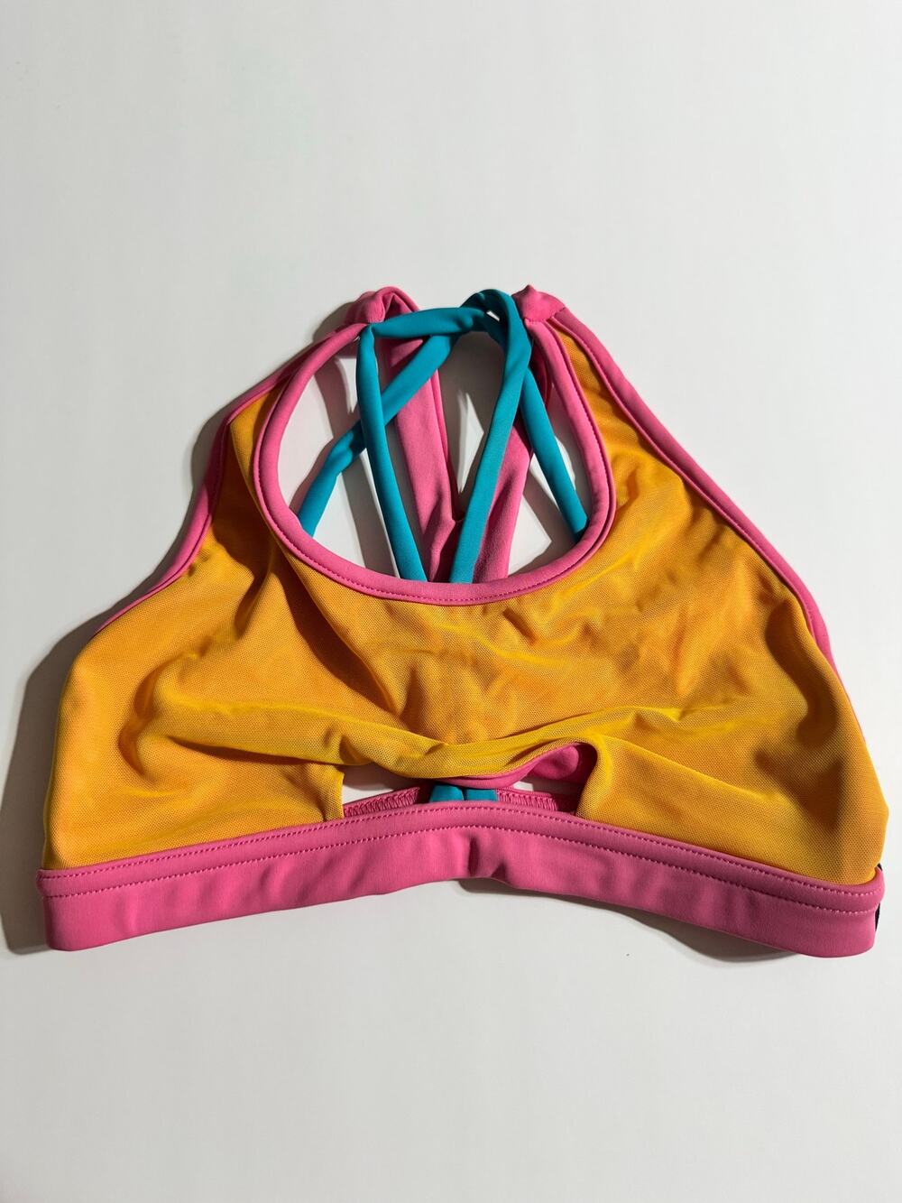 Tiger Friday Adult XSmall AXS Colorblock Mesh Strappy Dance Bra Crop Top